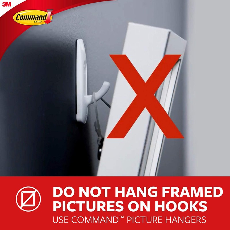 Command Medium Designer Hooks, 2 Hooks and 4 Strips, Medium, White gallery