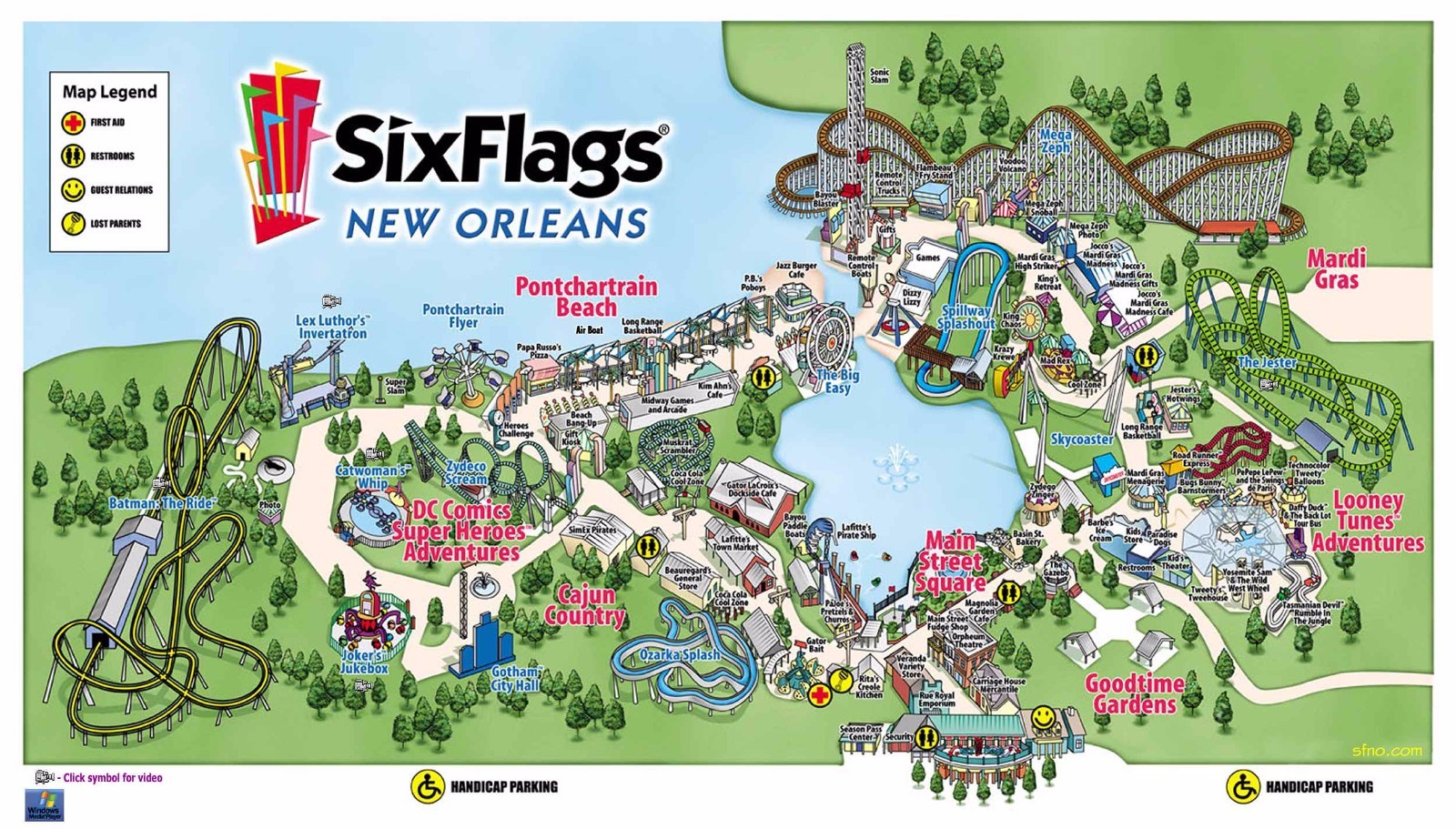 Six Flags New Orleans Map REPRODUCTION POSTER 24 X 36 Inches Looks beautiful gallery