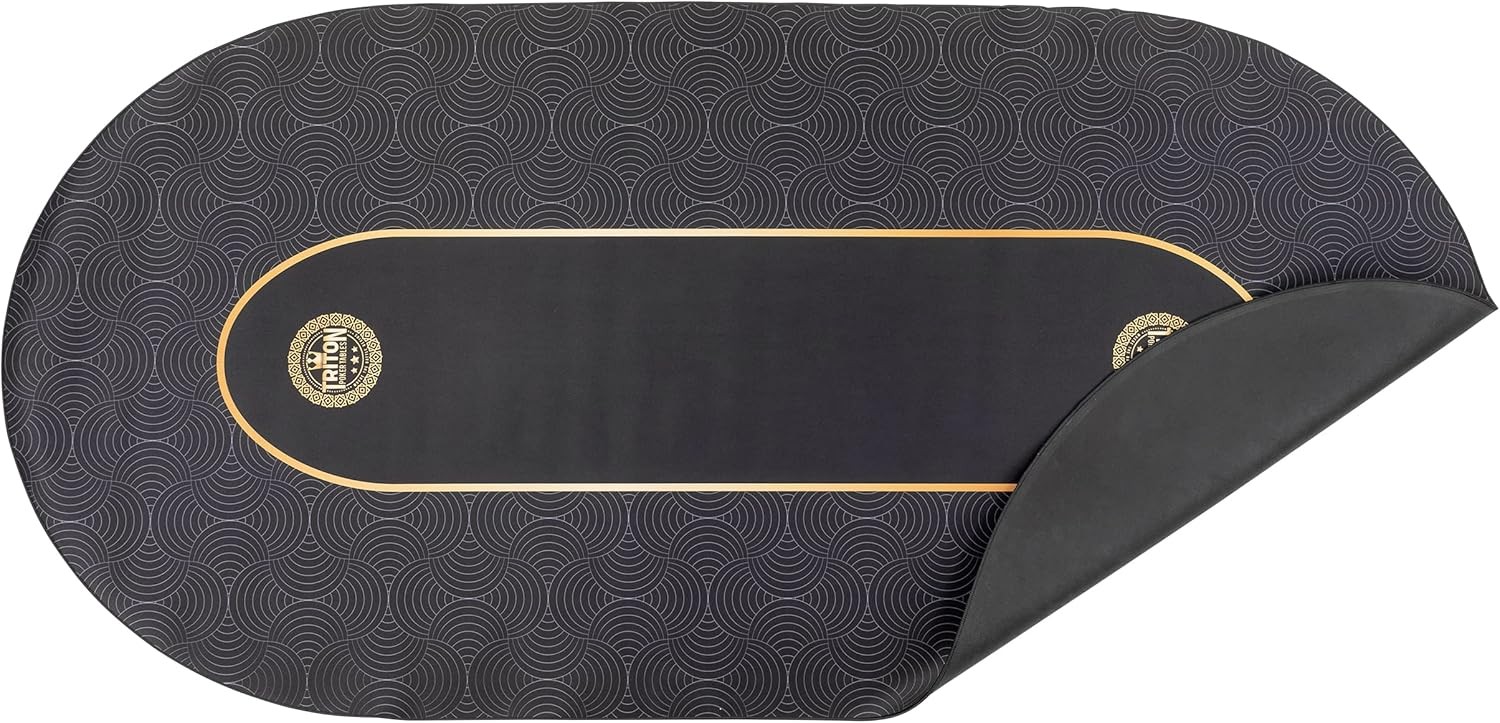 Triton Premium Portable Poker Table Mat 10 Player Blue - Multi-Spandex Fabric gallery