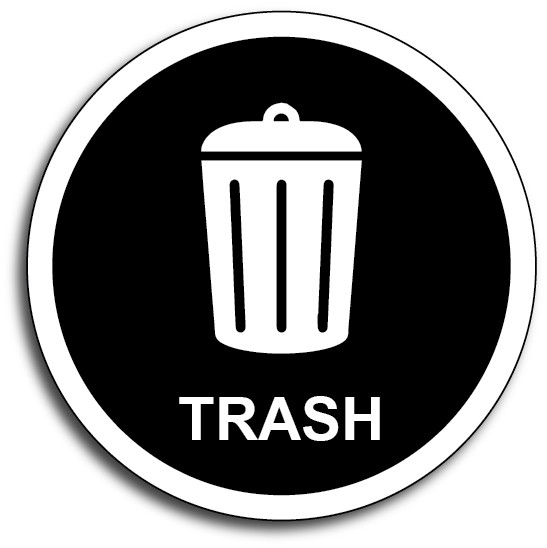 Trash Black Garbage Waste Decal Sticker Dumpster Label Rubbish Waste Recycle Can gallery