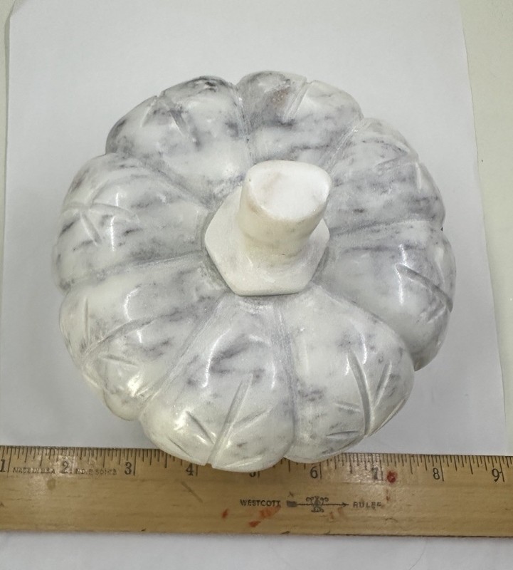 Solid Marble Pumpkin White and Grey New gallery