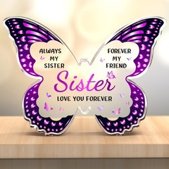 Acrylic Decorative Plaque, Sister Gift Christmas Birthday, Butterfly, Purple