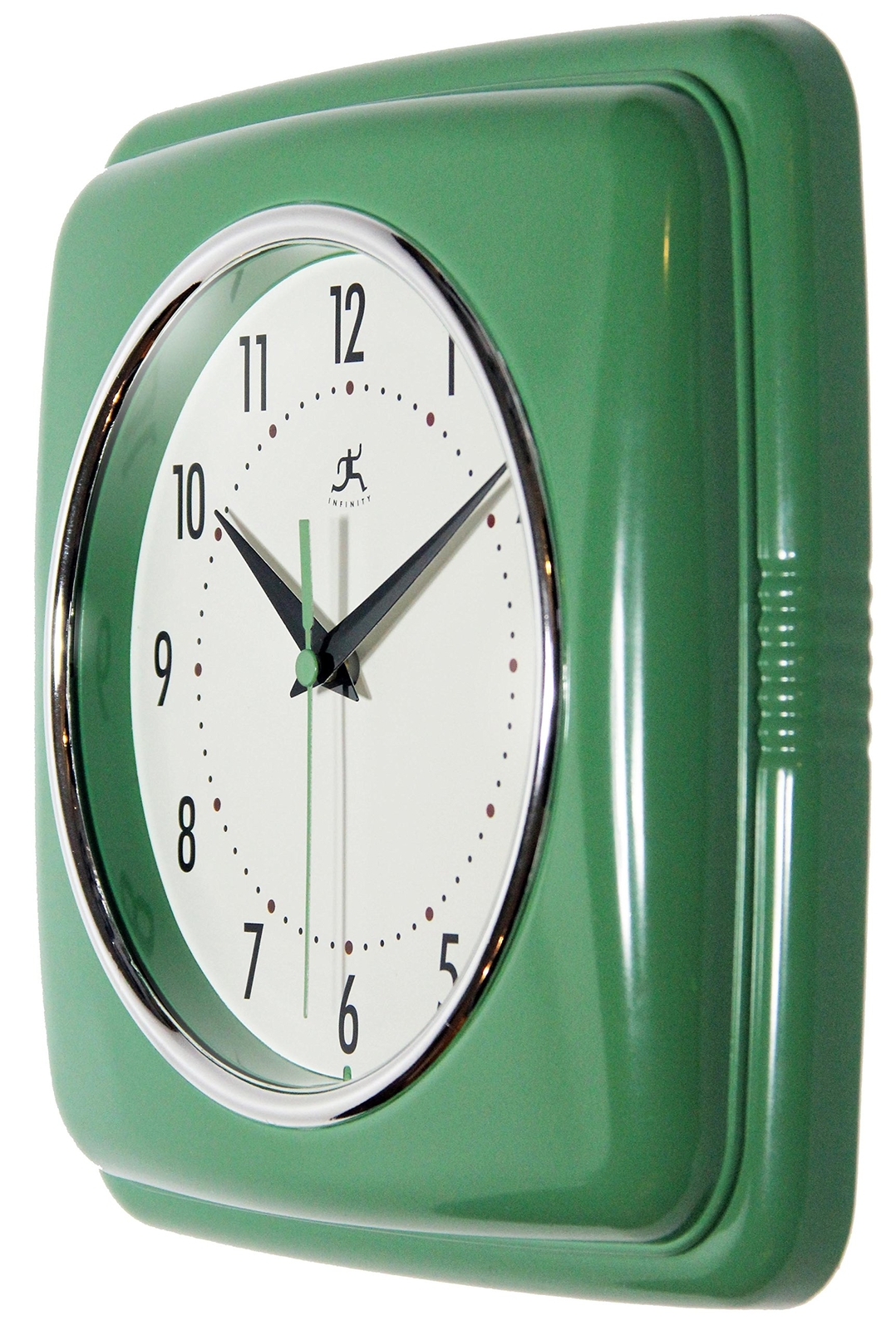 Square Silent Retro Wall Clock 9-Inch Mid Century Modern Kitchen Clock with ... gallery