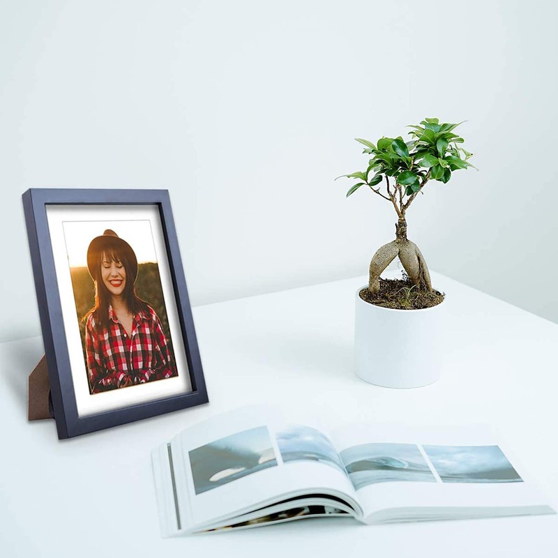 8x10 Black Picture Frames Nature Solid Wood 4 Pack for Wall Mounting and Tabl... gallery