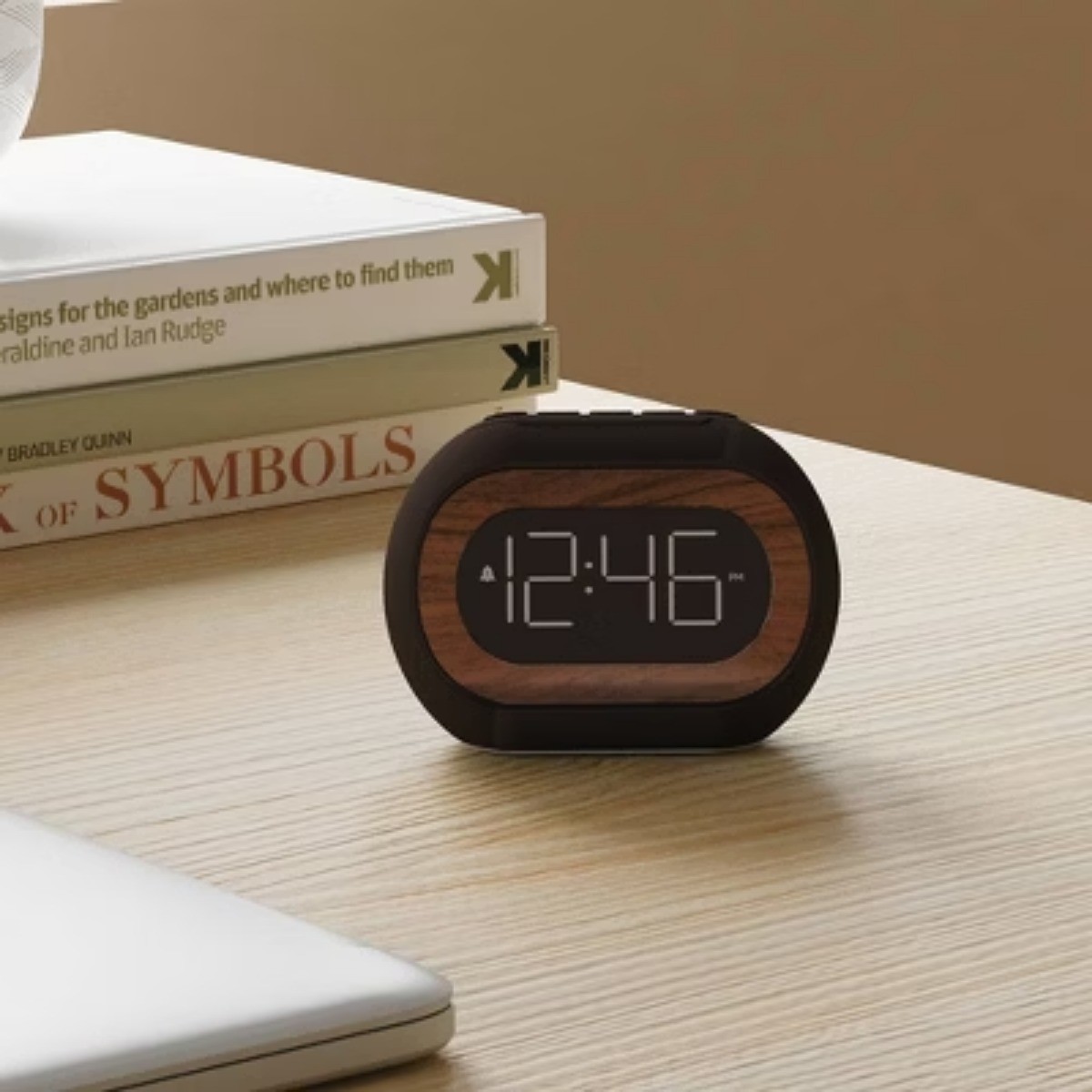 Capsule Alarm Table Clock Black - Capello: LED Display, Wood Accent, Modern gallery