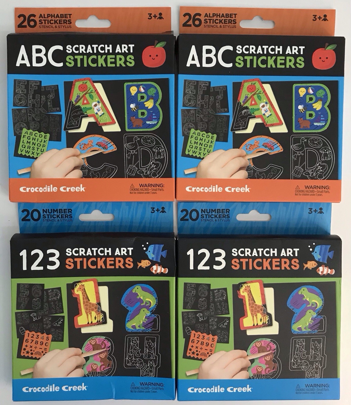 Crocodile Hunter ABC Scratch Art Sticker x 2 & 123 Scratch Art Stickers x 2 NEW gallery