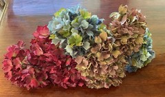 FAUX HYDRANGEA -Multicolors (8 STEMS) H 14in