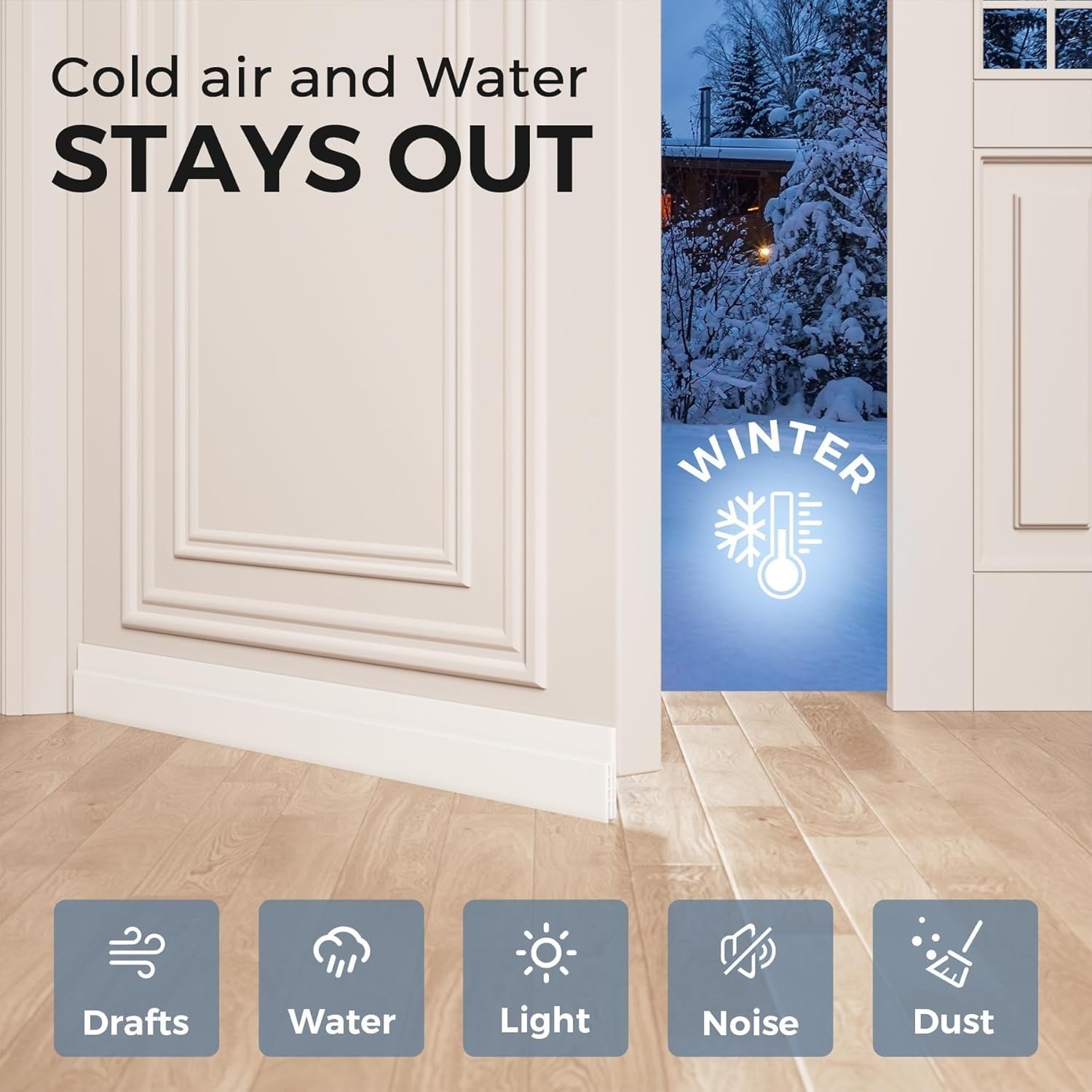 6 Pack Door Draft Stopper - Under Door Sweep, Weather Stripping Seal, Noise & Co gallery