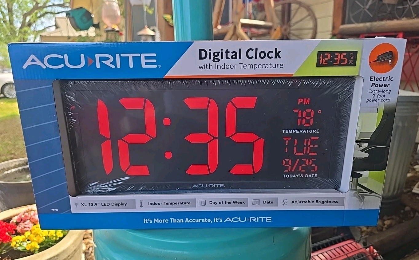 Large Digital LED Wall Clock W/Time, Date & Temperature for Home or Office, NEW gallery