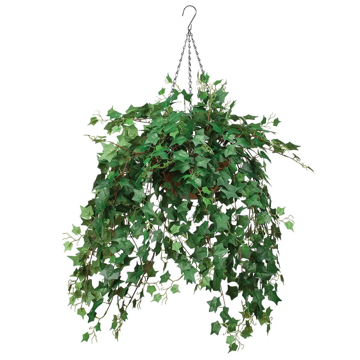 Large Fully Assembled Artificial English Green Ivy Indoor/Outdoor Hanging Basket gallery