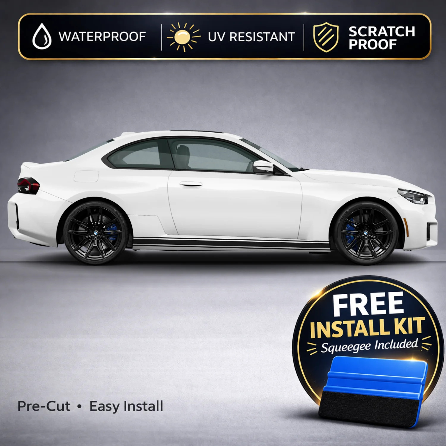 Compatible With BMW M2 Double Rocker Stripe Decals - Side Stripe Kit Set of 2 (G gallery