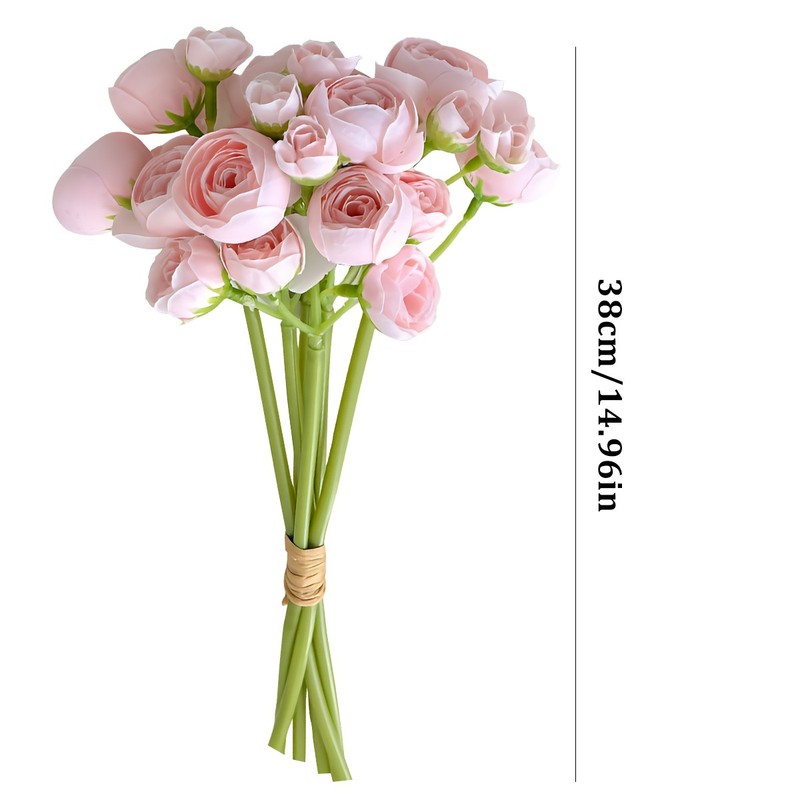 36Pcs Ranunculus Artificial Flowers Mini Cream Fake Flowers for Wedding Bouquet gallery