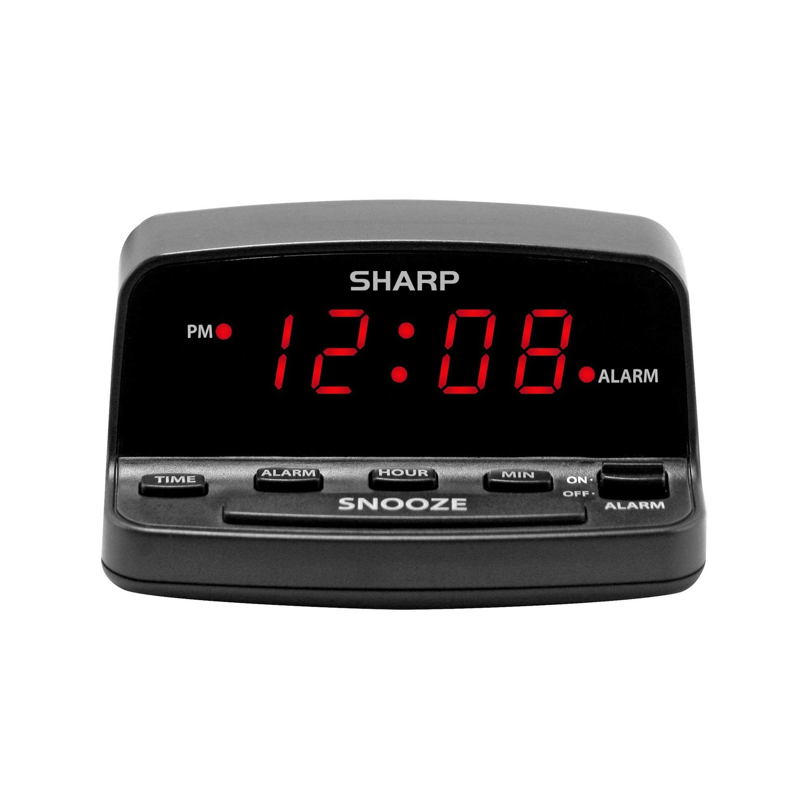 Digital Alarm Clock by Sharp Loud Alarm Snooze LED Display Black with Controls gallery