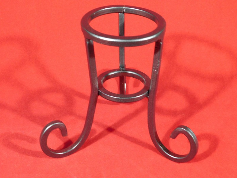 Sphere Display Stand Scroll Design Dark Silver Medium Size gallery