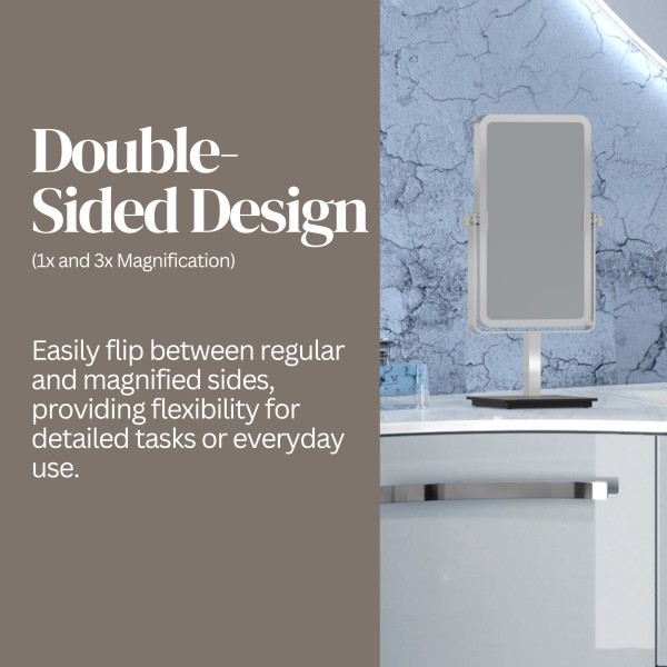 Aptations Mirror Image Rectangular Free Standing Mirror, Chrome gallery