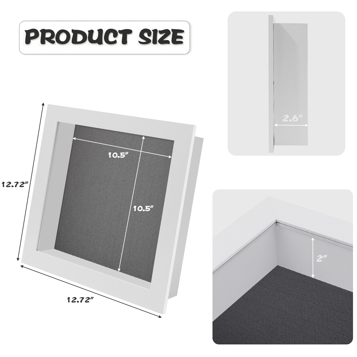 11x11 Shadow Box Frame Display Case 2-inch Depth for Collage Collection Mementos gallery