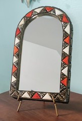 Moroccan Arched Mirror Vintage Handmade Boho Hippie Decor Wall Mirror 13”Hx8.5″W