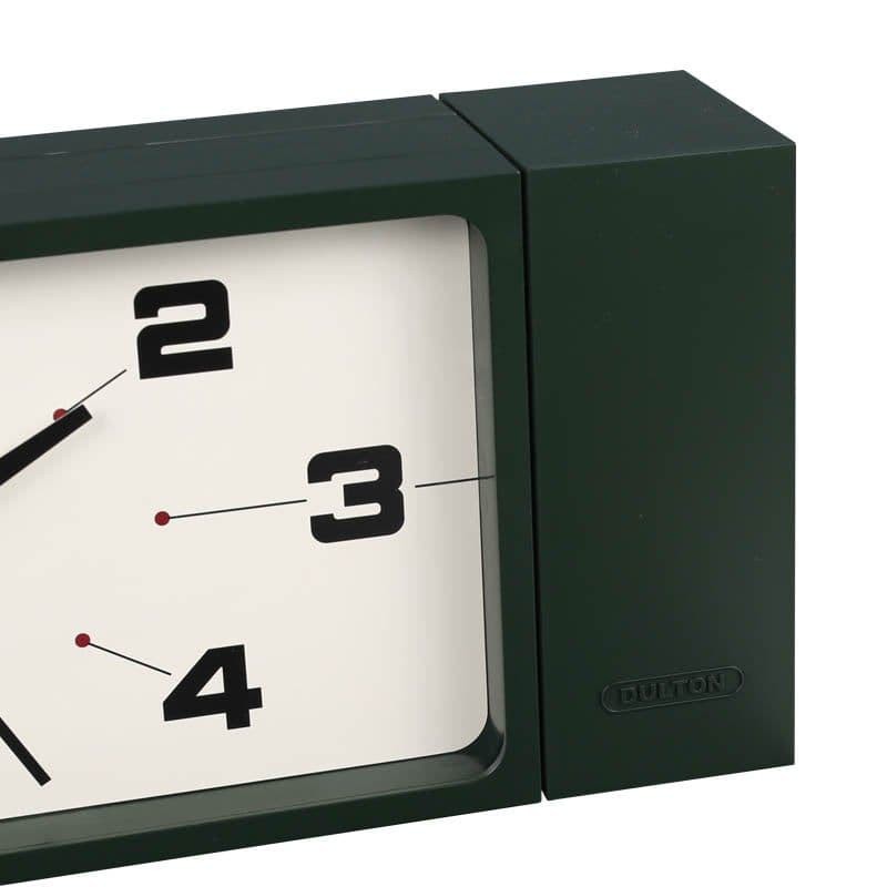 DULTON Double Face Clock Rectangle Dark Green Wall Clock H21-0362DGN gallery
