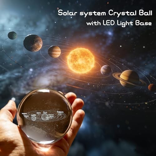 3D Crystal Ball Night Light with Variable-Color Light Base, a Solar System gallery