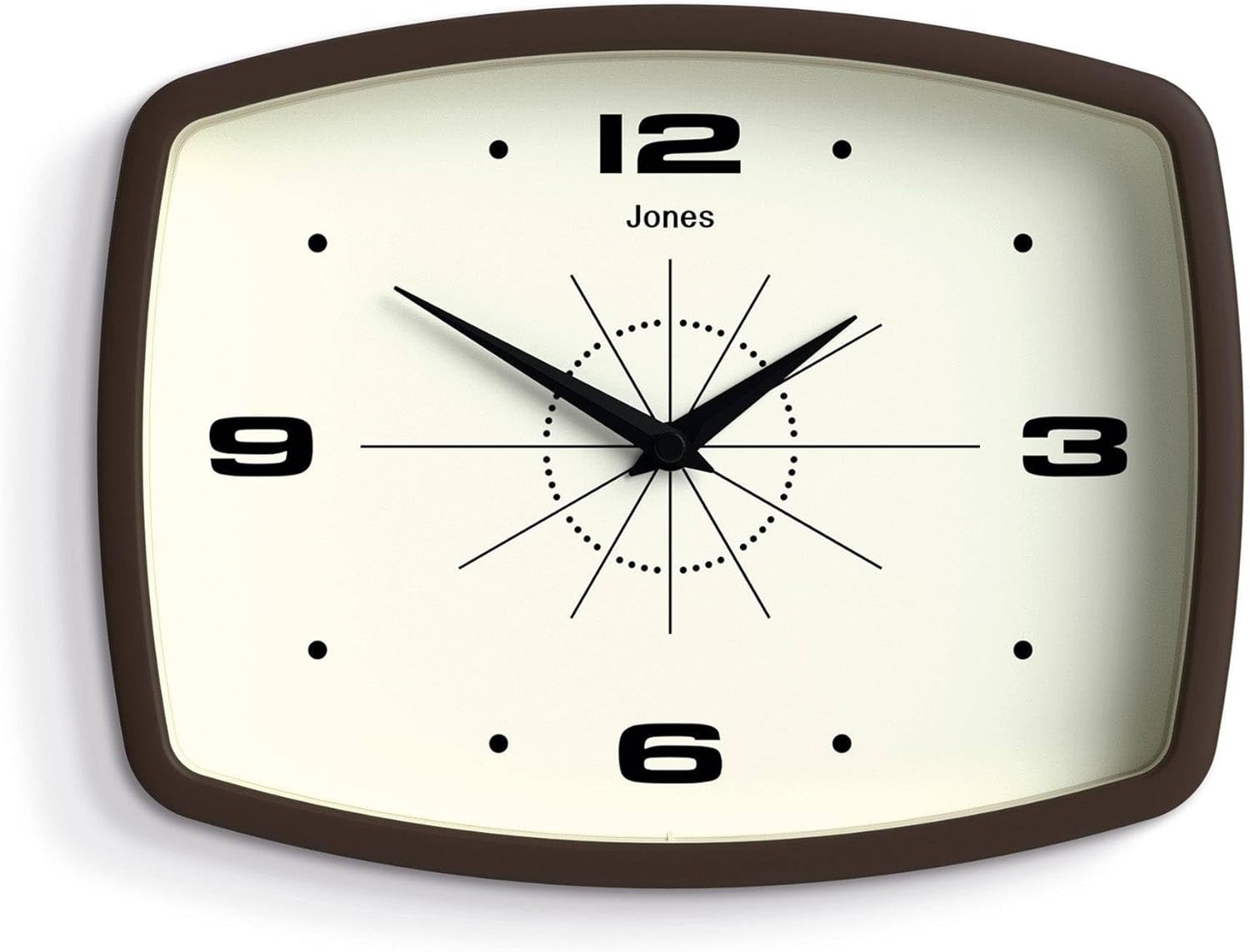 ® Movie Wall Clock | Rectangular Retro Clock | 10 Inch | Mocha Brown | Cool Mid- gallery