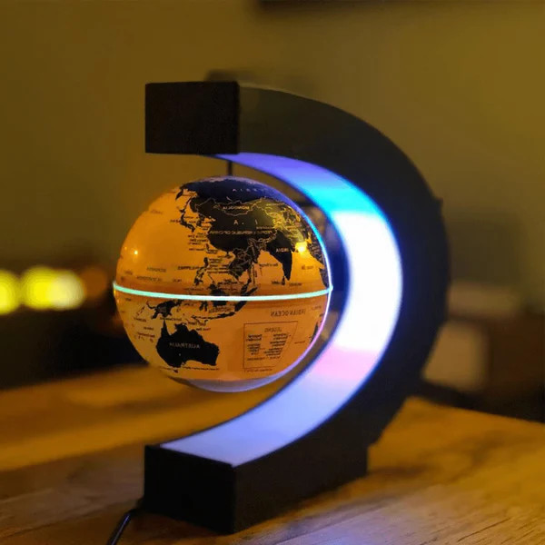 Magnetic Levitation Floating World Map Globe with C Shape Base, Floating Glob... gallery