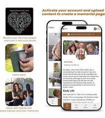 Personalized QR Code Memorial Plaque for Cemetery Headstone
