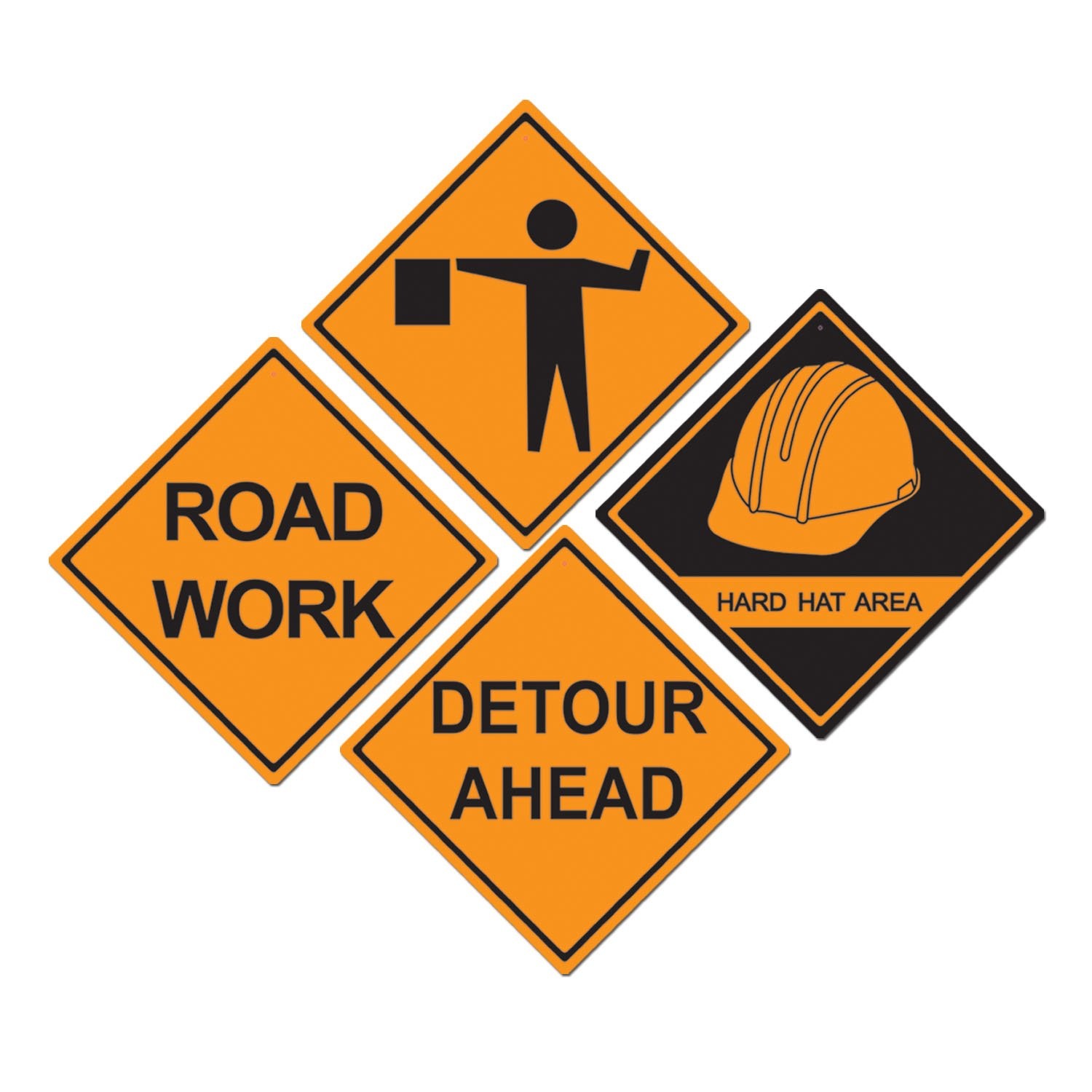 Beistle Construction Sign Cutouts 4 Count Multicolor Functional Standard gallery