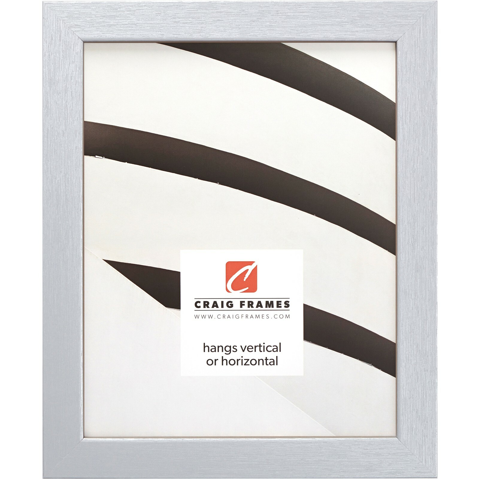 Craig Frames Essentials, 1 Inch Wide Modern Brushed Silver Picture Frame gallery
