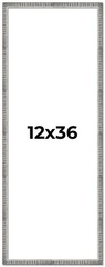 12×36 Frame Silver Grey Distressed Solid Wood Picture Frame | 0.75 Inch Moulding