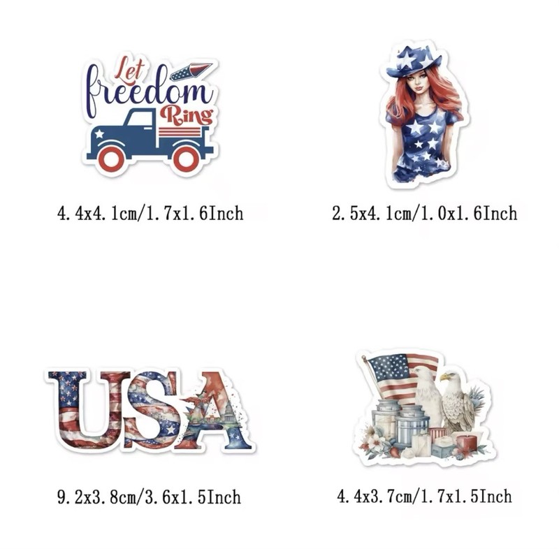 10 Random Matte Stickers - Patriotic American USA 4th of July Celebration gallery