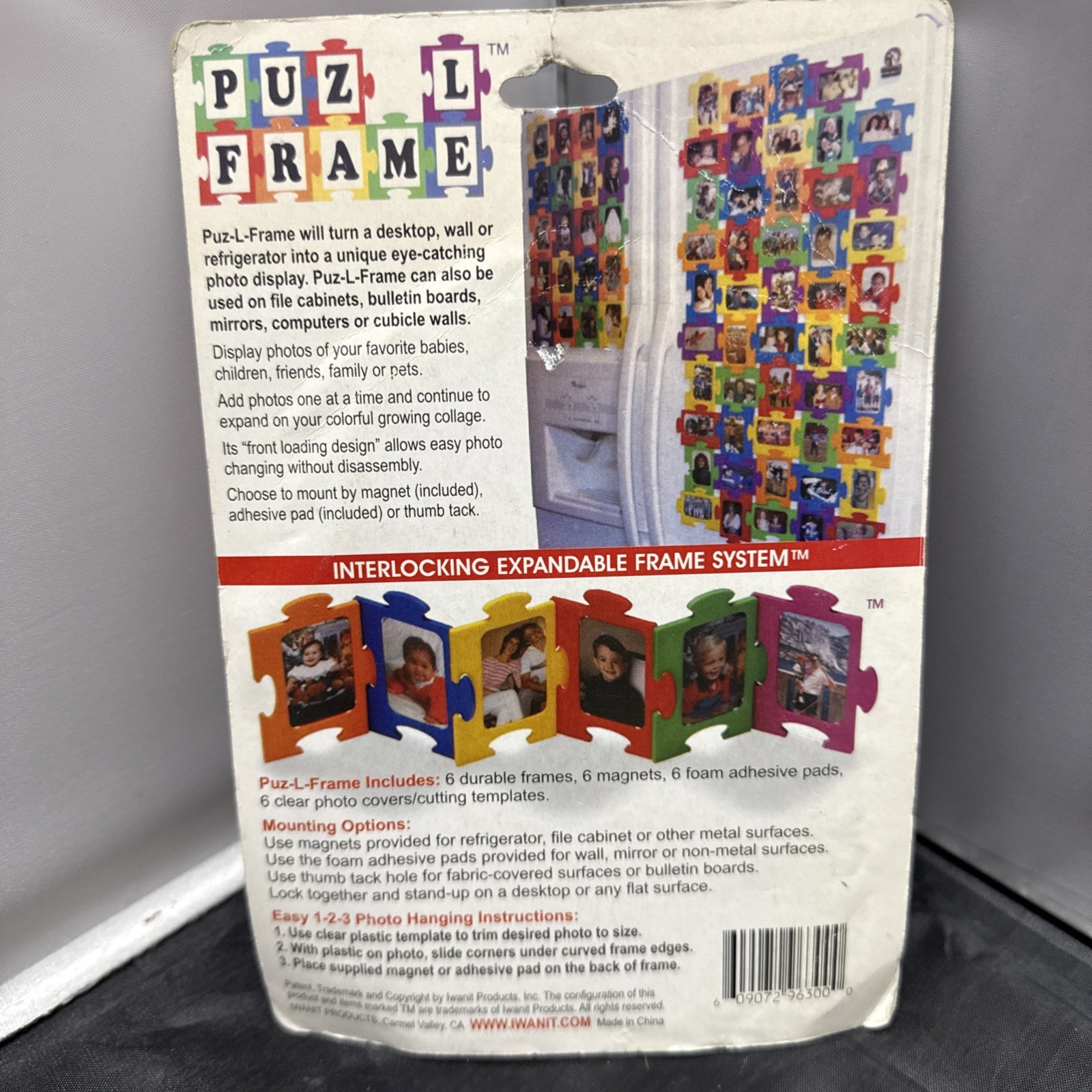 Photo Frame Colorful Puzzle Interlocking Vintage New NOS Sealed IWANTIT 6 Pieces gallery