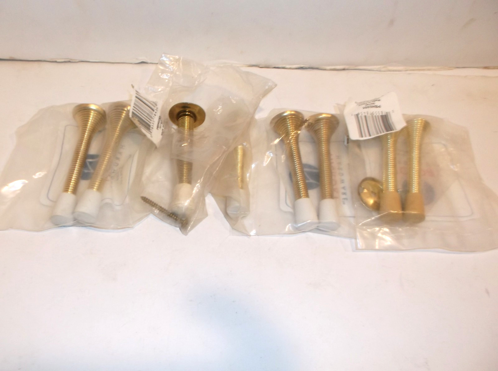 Hickory Spring Door Stops assorted w/mounting screws white beige - Lot of 8 gallery