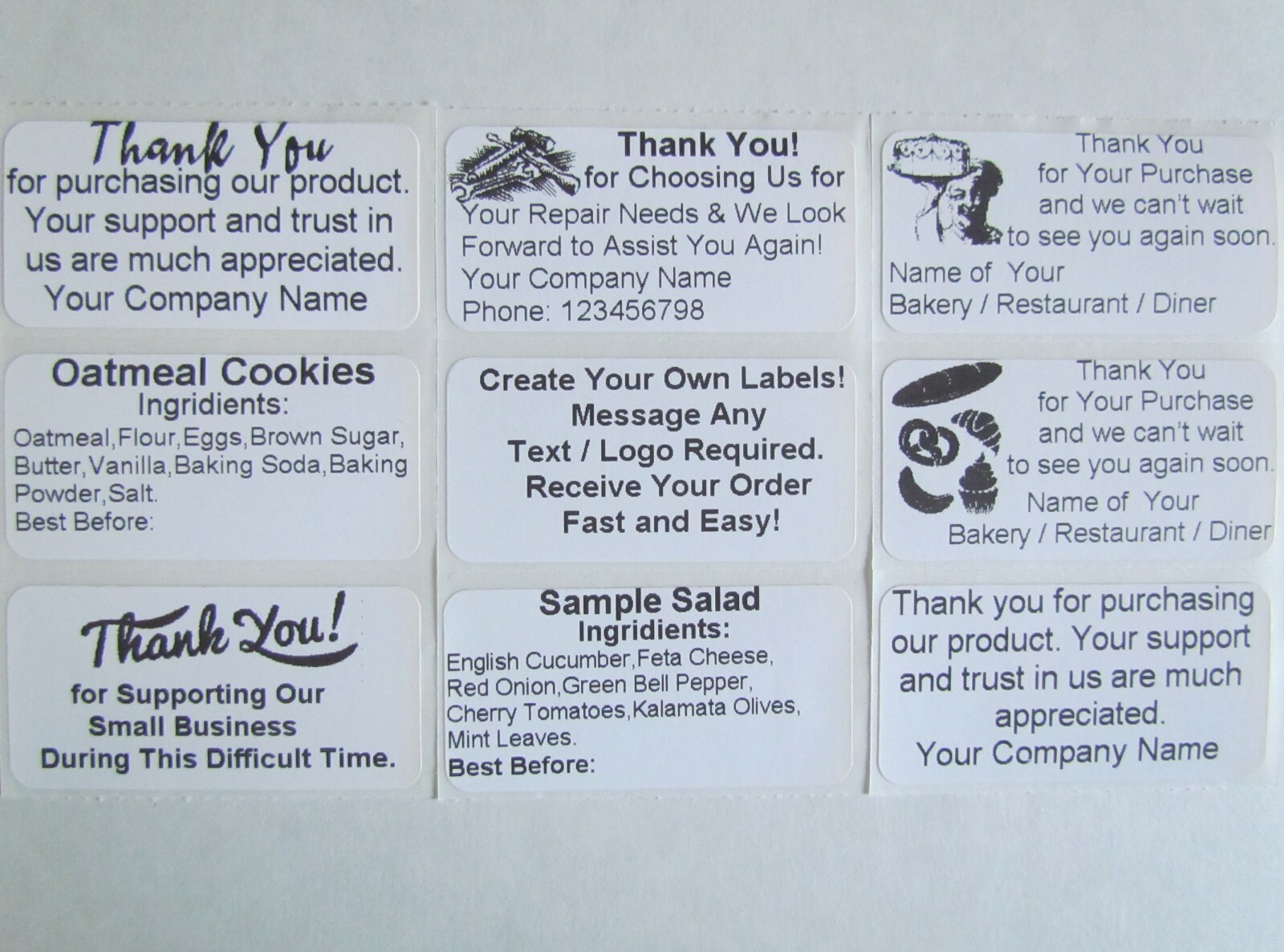 100 Custom Labels Stickers Personalized Tag 2"x1" Shipping Business Inventory gallery