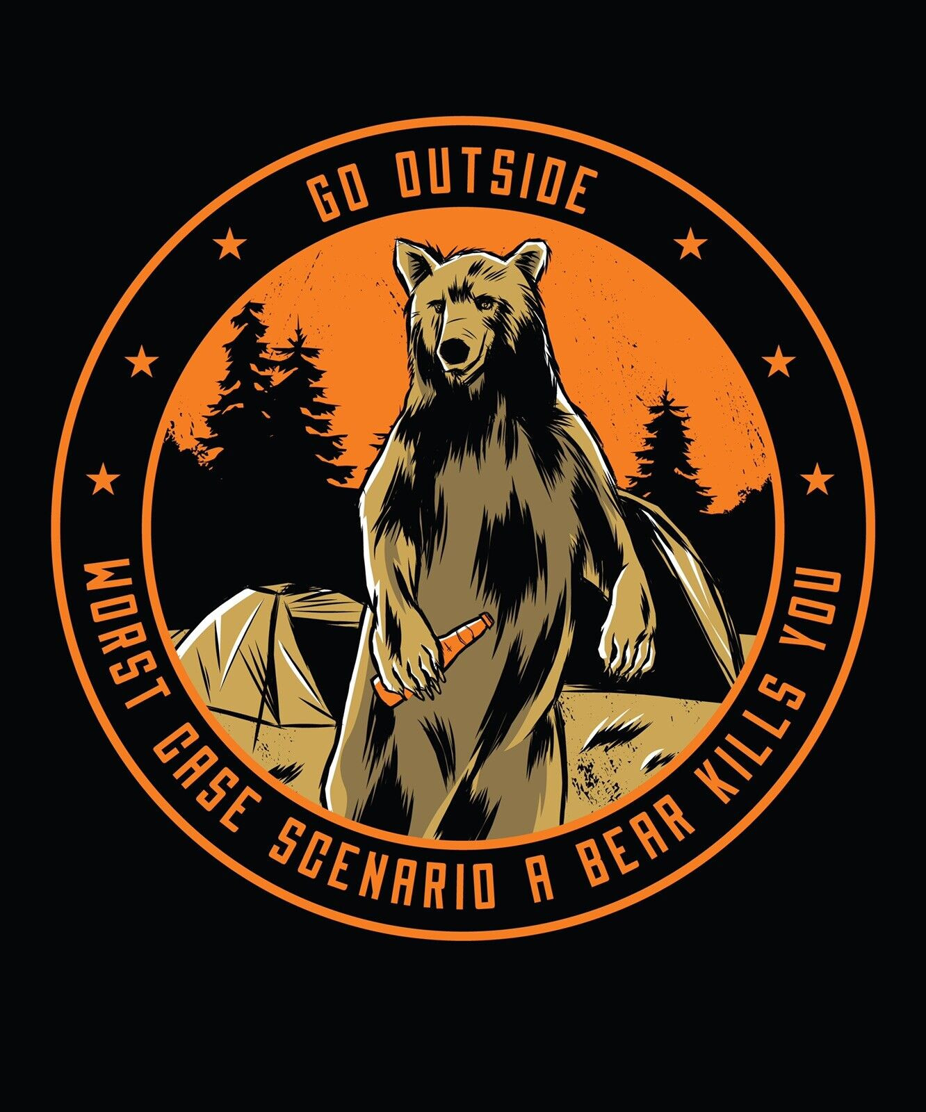 Go Outside Bear Sticker Decal gallery