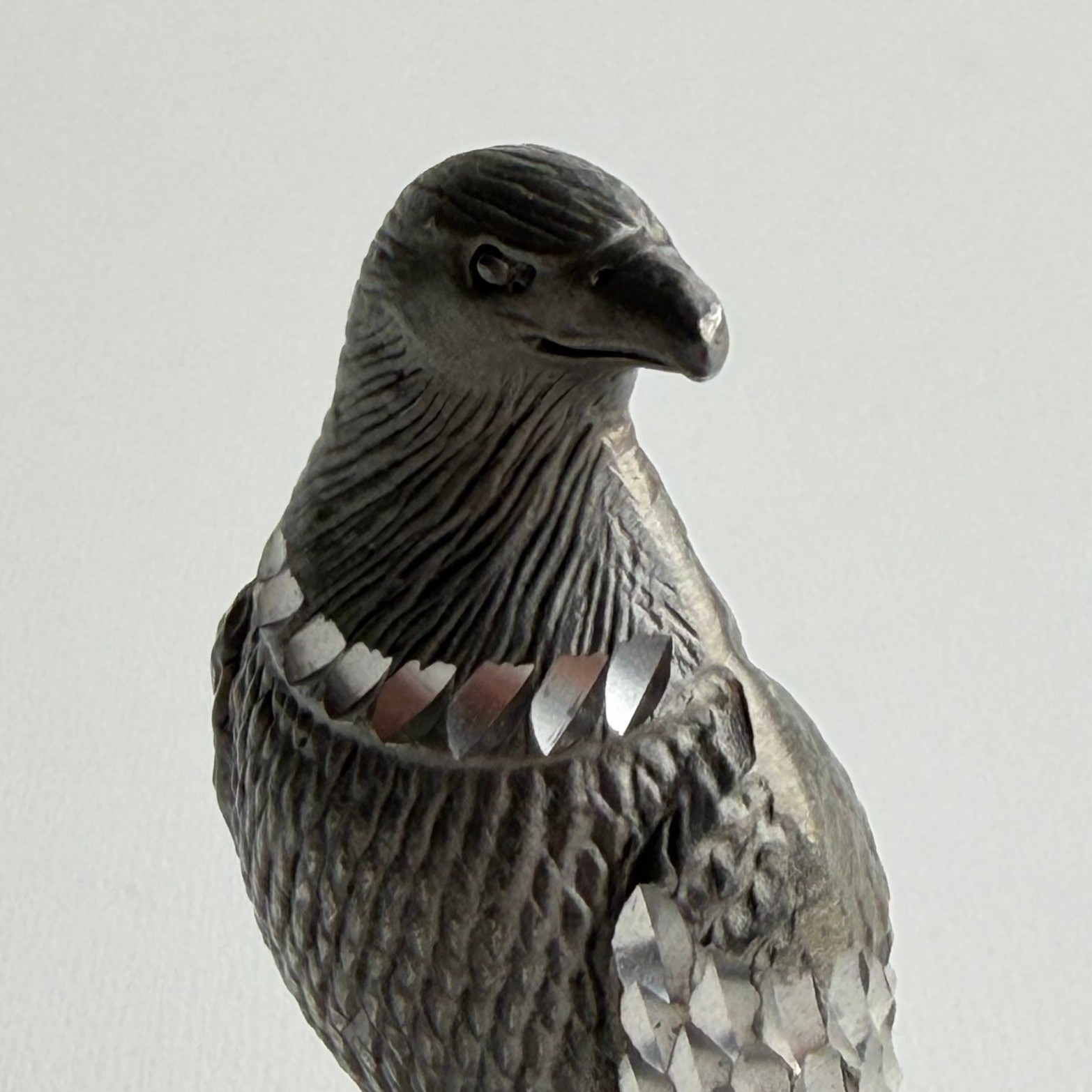 Handmade Eagle Figurine Sculpture Gray Rustic Metal Bird Statue Birdcore gallery