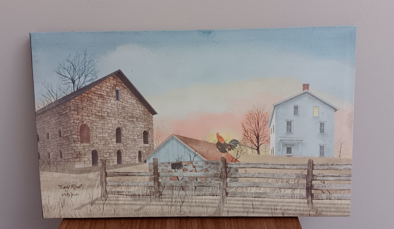 "EARLY RISER" By Billy Jacobs Canvas Framed - 20 x 12 - Signed! gallery