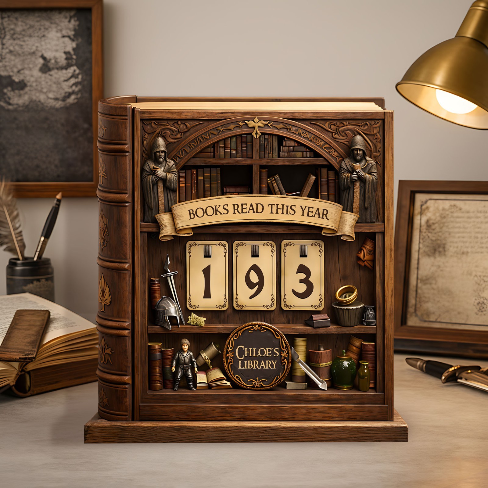 Personalized Reading Counter: Books Read This Year Decor, Bookish Gift gallery
