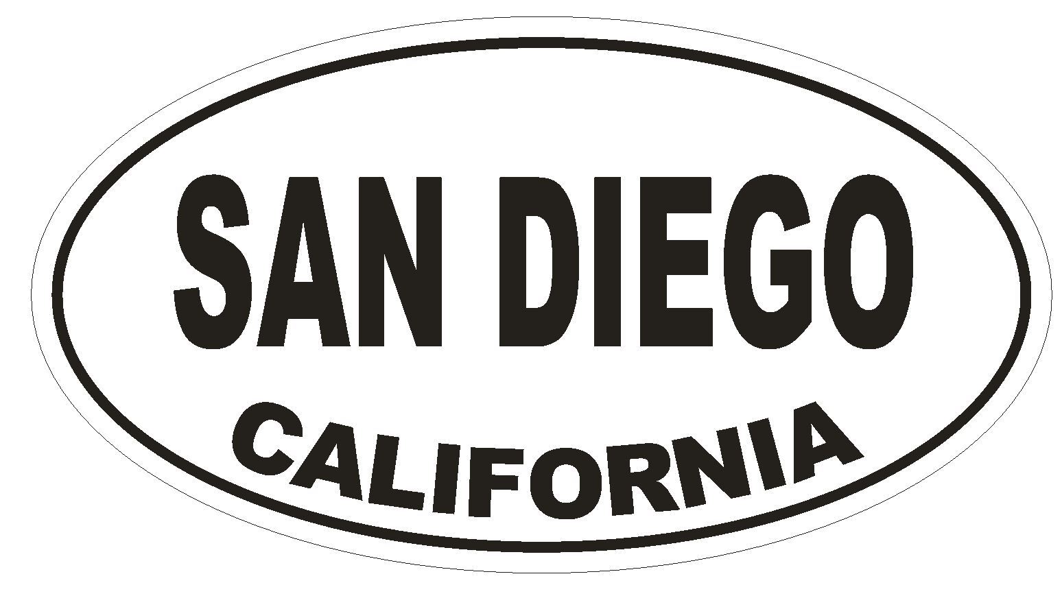 San Diego California Oval Bumper Sticker or Helmet Sticker D2815 Euro Oval gallery
