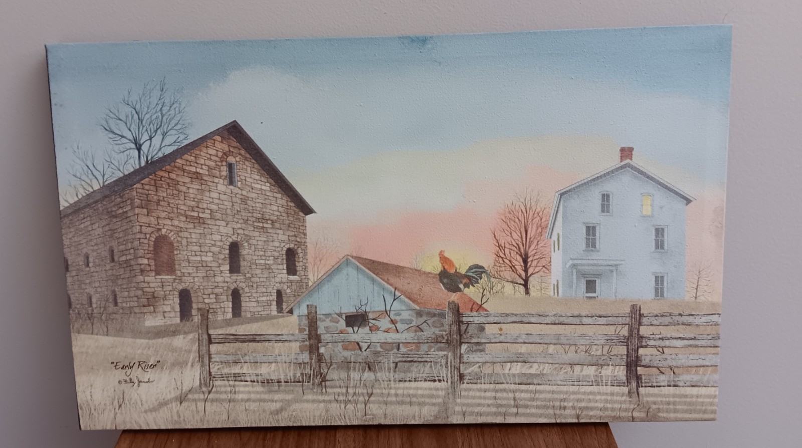 "EARLY RISER" By Billy Jacobs Canvas Framed - 20 x 12 - Signed! gallery