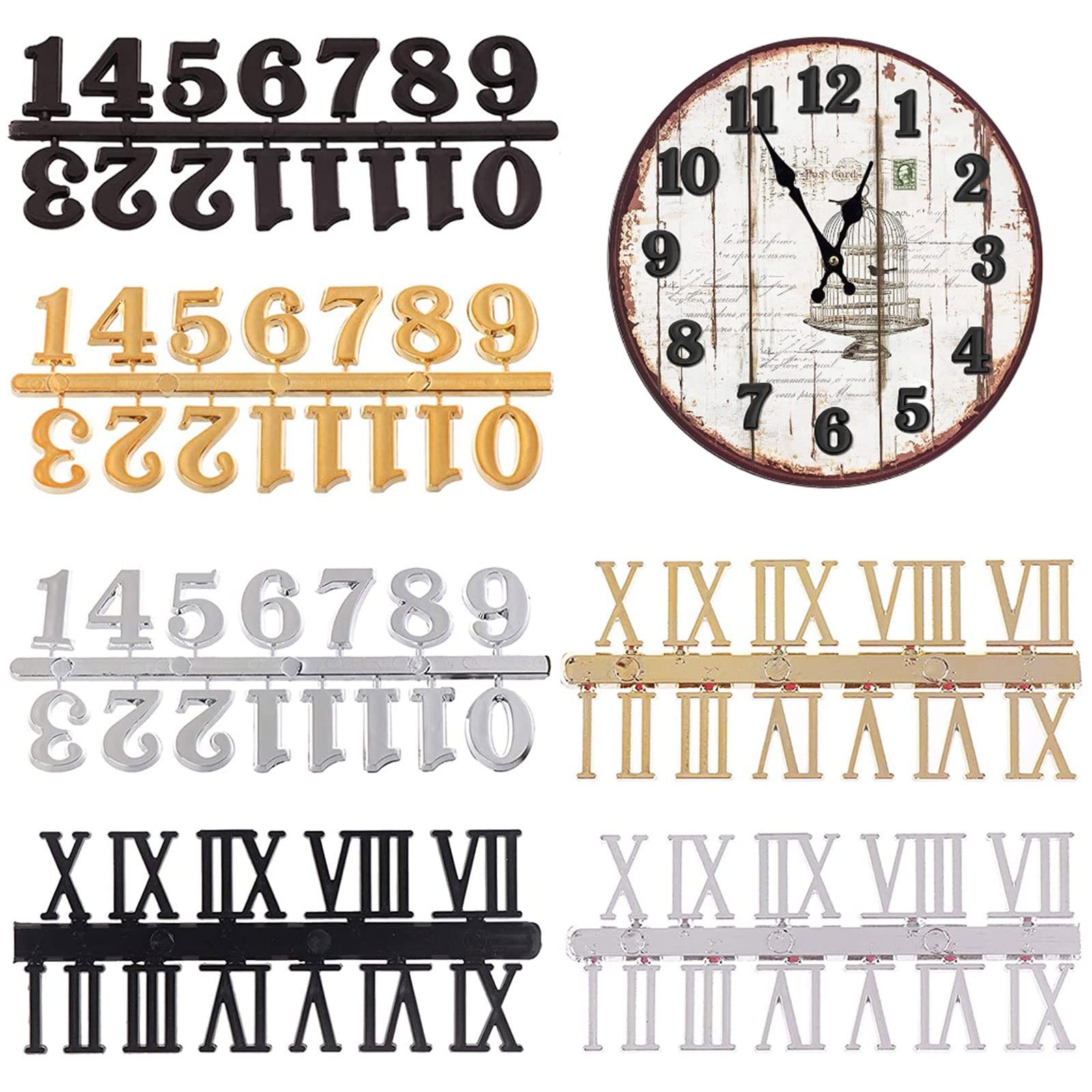 Clock Numerals Kit DIY Digital Clock Numbers Arabic Number and Roman Number f... gallery