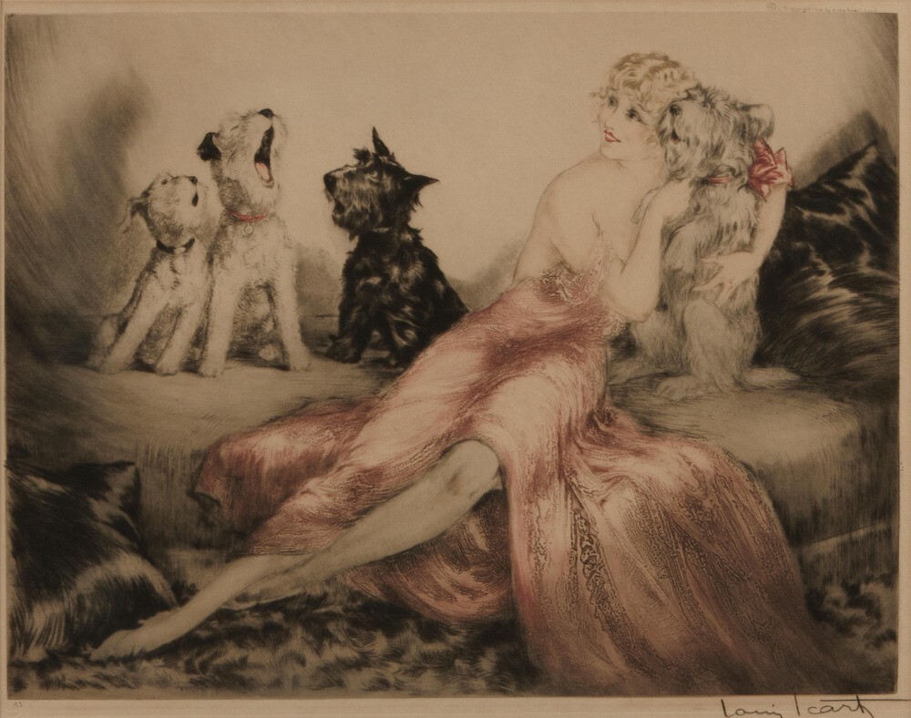 Louis Icart Perfect Harmony : Dogs : Art Print 1932 gallery
