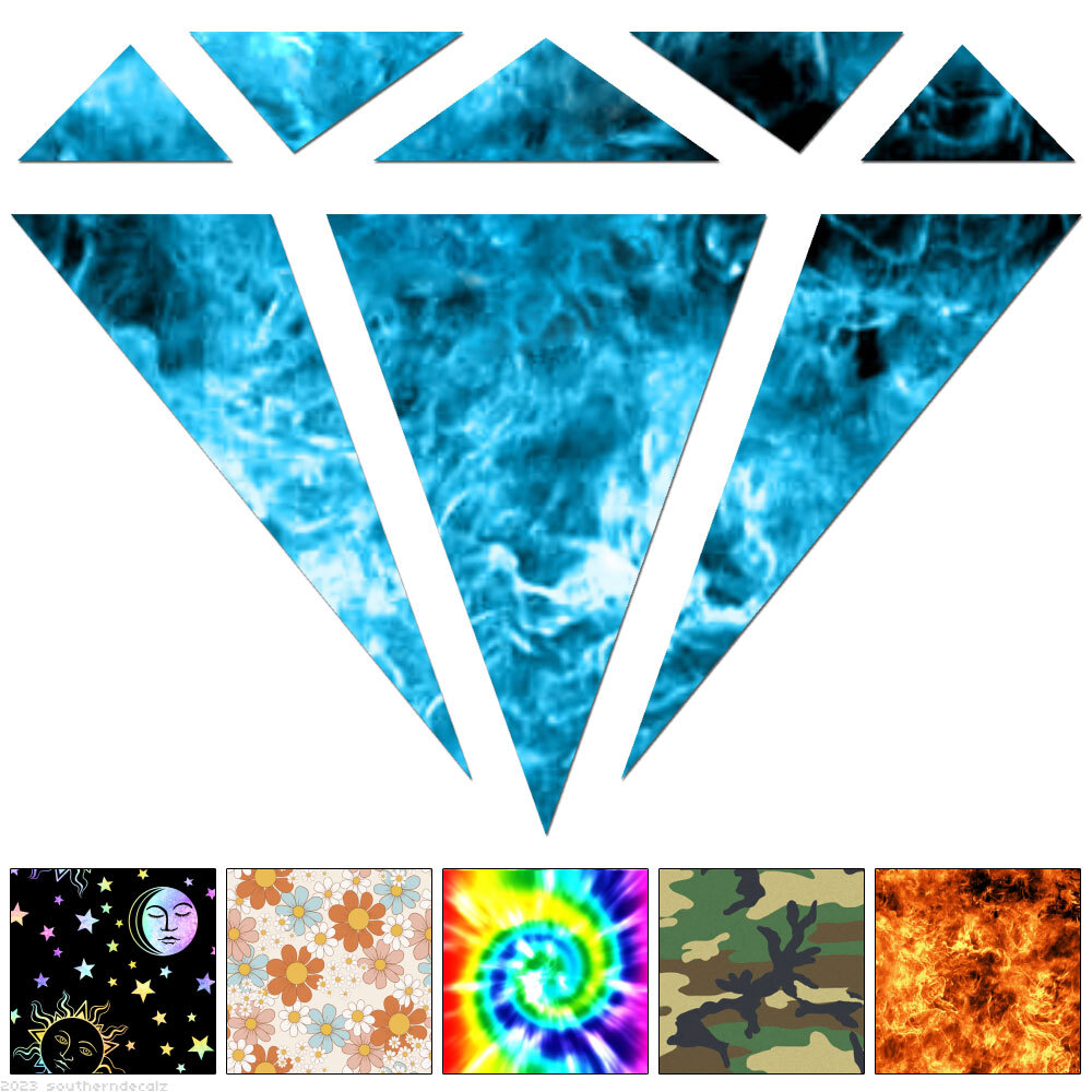 Diamond - Decal Sticker - Multiple Patterns & Sizes - ebn7231 gallery