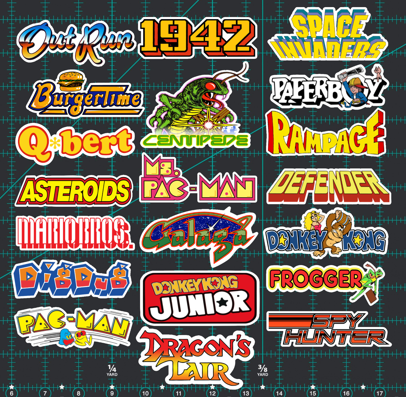 20 Classic Arcade Logo Stickers - White, Clear or Holographic - Vinyl gallery