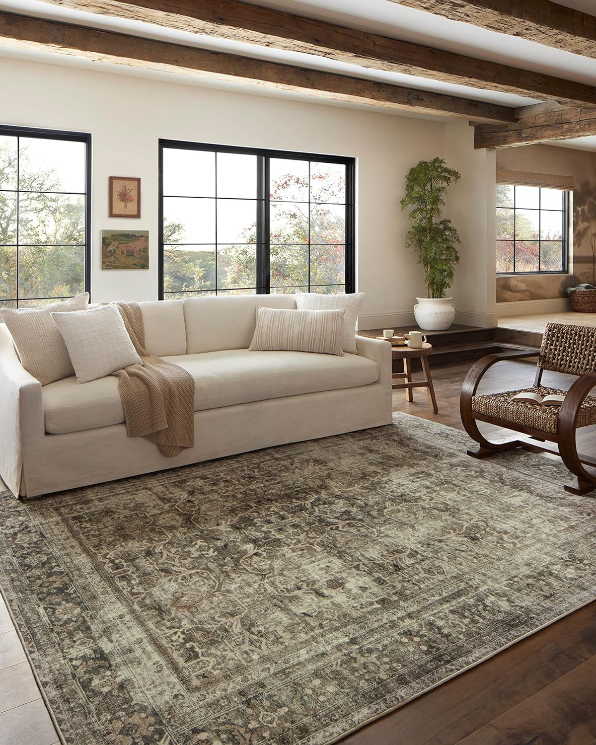 Joanna Gaines Sinclair Collection Area Rug 8'6" x 11'6", Washable, Pebble/Taupe gallery