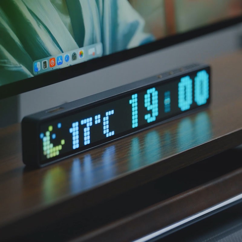 LED Dot Matrix Pixel Clock Pickup Voice Control Music Spectrum Light WiFi Time # gallery