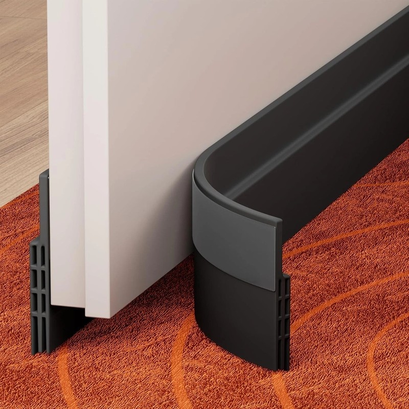 Under Door Draft Stopper 2 Pack - Silicone Weather Stripping Solution gallery