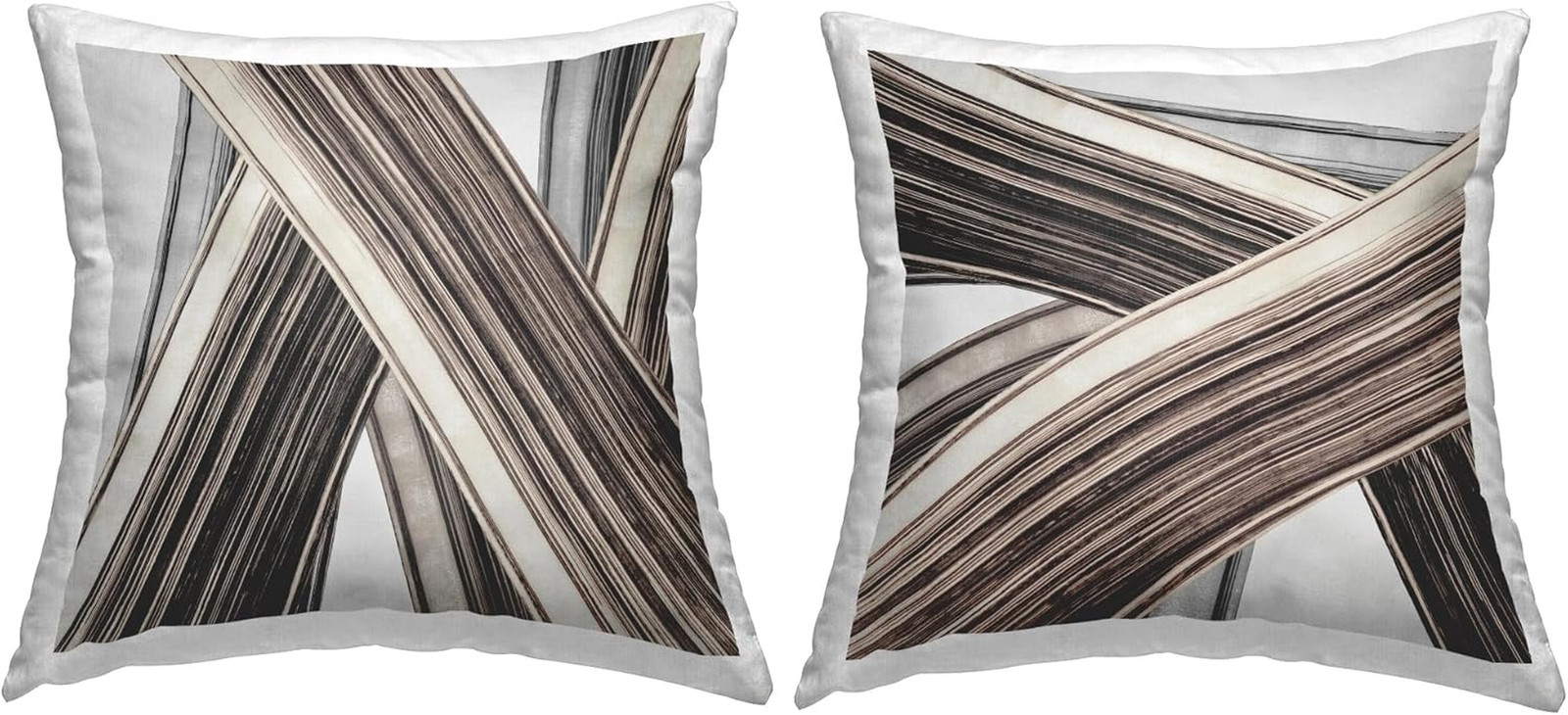 Stupell Layered Depth Abstract Throw Pillows, Set of 2, Grey, 18x18 Inches gallery