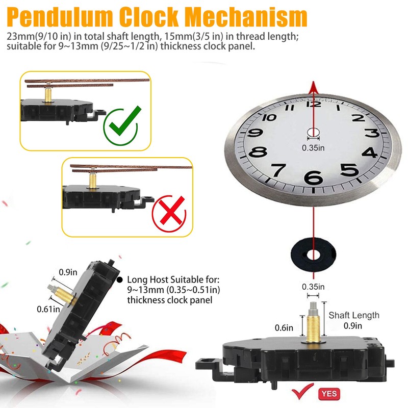 Quartz Wall Clock Pendulum Swing Movements Mechanism DIY Kits Chime Repair Parts gallery