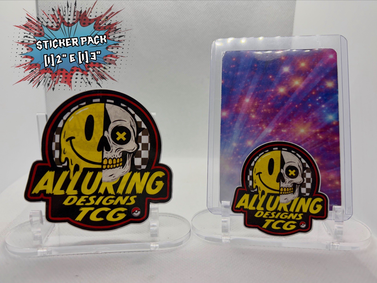 Alluring Designs TCG Skull Sticker Pack, (1) 2 in x (1) 3 in. Waterproof gallery