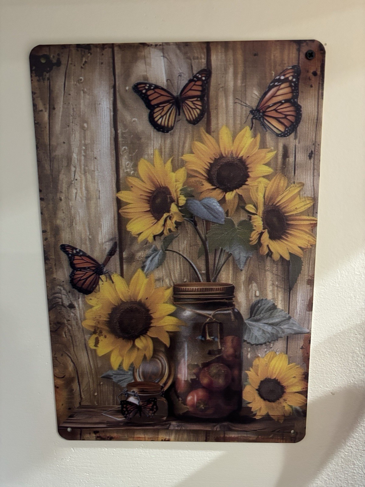 🌻 Rustic Sunflower & Butterfly Metal Wall Sign – 8” x 10” 🌻 gallery